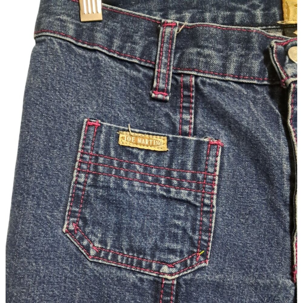 Joe Martino Flared Jeans Womens Size M Blue Cotton Denim Unique Stitch Design Vi - Picture 5 of 16